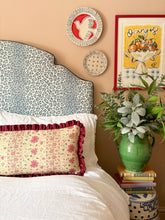 Load image into Gallery viewer, Pretty Floral Pink Stripe + Maroon Frill