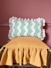 Load image into Gallery viewer, Scrolling Fern Green + Pale Pink Frill