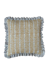Load image into Gallery viewer, Ochre Leaf Stripe + Dark Chocolate Stripe Frill