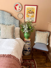 Load image into Gallery viewer, Green Vine Leaves + Pale Blue Frill