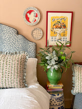 Load image into Gallery viewer, Green Vine Leaves + Pale Blue Frill