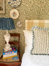 Load image into Gallery viewer, Green Vine Leaves + Pale Blue Frill