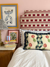 Load image into Gallery viewer, Floral Wavy Stripe + Plain Navy Frill