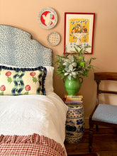 Load image into Gallery viewer, Floral Wavy Stripe + Plain Navy Frill