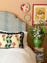 Load image into Gallery viewer, Floral Wavy Stripe + Plain Navy Frill