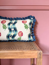 Load image into Gallery viewer, Floral Wavy Stripe + Plain Navy Frill