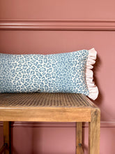 Load image into Gallery viewer, Blue Leopard + Pale Pink Frill