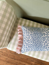 Load image into Gallery viewer, Blue Leopard + Pale Pink Frill