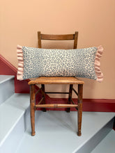 Load image into Gallery viewer, Blue Leopard + Pale Pink Frill