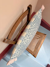 Load image into Gallery viewer, Blue Leopard + Pale Pink Frill