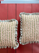 Load image into Gallery viewer, Green Vine Leaves + Pale Blue Frill