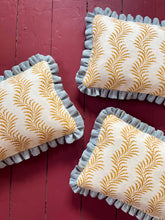 Load image into Gallery viewer, Yellow Scrolling Fern + Your Choice of Frill / Piping and Back Fabric