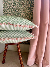 Load image into Gallery viewer, Green Petal + Pink Candy Stripe Frill