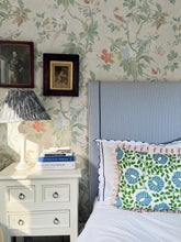 Load image into Gallery viewer, Green and Blue Flower + Your Choice of Frill / Piping and Back Fabric