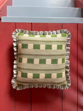 Load image into Gallery viewer, Green Square Stripe + Your Choice of Frill / Piping and Back