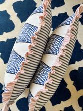 Load image into Gallery viewer, Funky Blue Stripe + Your Choice of Frill / Piping and Back