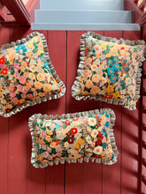 Load image into Gallery viewer, Velvet Floral + Pale Blue Frill