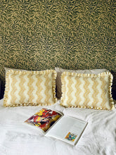 Load image into Gallery viewer, Yellow Scrolling Fern + Your Choice of Frill / Piping and Back Fabric