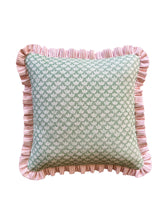 Load image into Gallery viewer, Green Petal + Pink Candy Stripe Frill