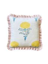 Load image into Gallery viewer, Yellow Marigold + Pink Candy Stripe Frill