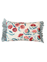 Load image into Gallery viewer, Pink and Blue Flower + Pale Blue Frill