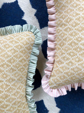 Load image into Gallery viewer, Yellow Geometric Diamond + Green Stripe Frill