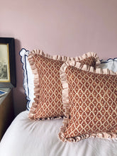 Load image into Gallery viewer, Red Geometric Diamond + Pink Stripe Frill