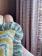 Load image into Gallery viewer, Yellow Maze + Aqua Stripe Frill