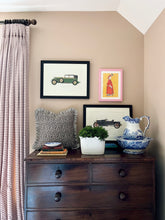 Load image into Gallery viewer, Midnight Coral + Black Ticking Stripe Frill