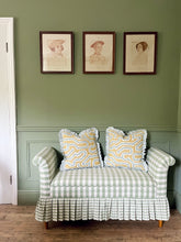 Load image into Gallery viewer, Yellow Maze + Aqua Stripe Frill