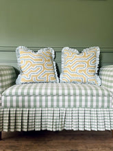 Load image into Gallery viewer, Yellow Maze + Aqua Stripe Frill
