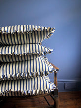Load image into Gallery viewer, Navy Ticking Stripe + Navy Ticking Stripe Frill