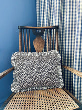 Load image into Gallery viewer, Midnight Coral + Black Ticking Stripe Frill