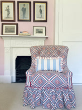 Load image into Gallery viewer, Pale Blue Wide Stripe + Pink Stripe Frill