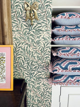 Load image into Gallery viewer, Blue and Pink Maze + Pink Stripe Frill