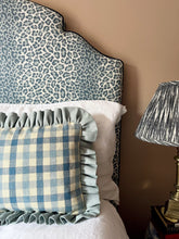 Load image into Gallery viewer, Blue Check + Pale Blue Linen Frill
