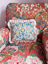 Load image into Gallery viewer, William Morris Bird and Rose + Pink Stripe Frill