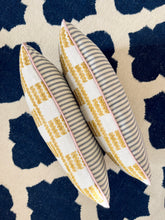 Load image into Gallery viewer, Yellow Zigzag + Dusky Pink Piping