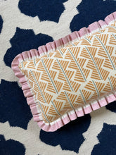 Load image into Gallery viewer, Mustard Feather + Pink Wide Stripe Frill