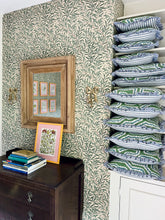 Load image into Gallery viewer, Green and Blue Maze + Blue Stripe Frill