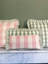 Load image into Gallery viewer, Pink Check + Green Stripe Frill