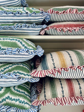 Load image into Gallery viewer, Green and Blue Maze + Blue Stripe Frill
