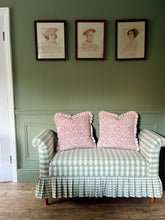 Load image into Gallery viewer, Red Block Print + Pink Stripe Frill