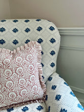 Load image into Gallery viewer, Red Block Print + Pink Stripe Frill