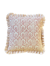 Load image into Gallery viewer, Red Block Print + Pink Stripe Frill