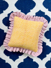 Load image into Gallery viewer, Yellow and Pink Star + Red Ticking Stripe Frill
