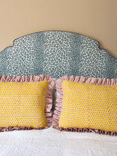 Load image into Gallery viewer, Yellow and Pink Star + Red Ticking Stripe Frill