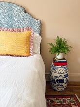 Load image into Gallery viewer, Yellow and Pink Star + Red Ticking Stripe Frill