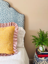 Load image into Gallery viewer, Yellow and Pink Star + Red Ticking Stripe Frill