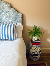 Load image into Gallery viewer, Blue Deckchair Stripe + Blue Narrow Stripe Frill